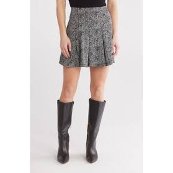 Max Studio Pleated Miniskirt Black Size L NWT - Picture 1 of 6